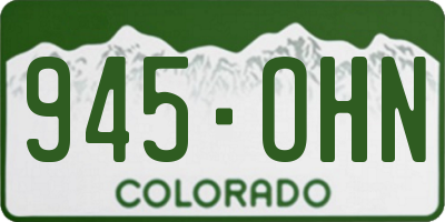 CO license plate 945OHN