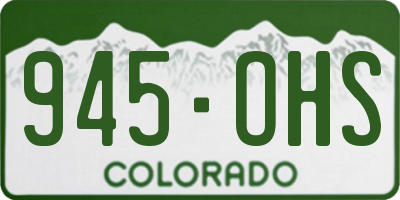 CO license plate 945OHS