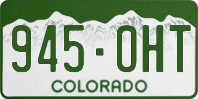 CO license plate 945OHT