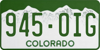 CO license plate 945OIG