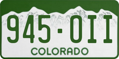 CO license plate 945OII