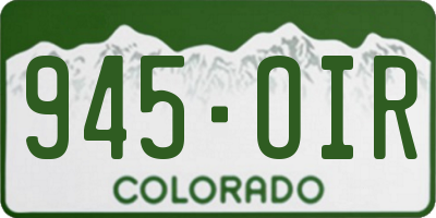 CO license plate 945OIR