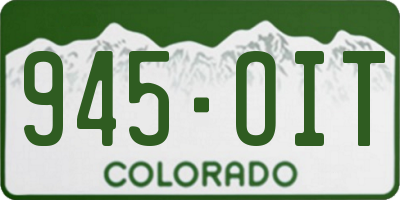 CO license plate 945OIT
