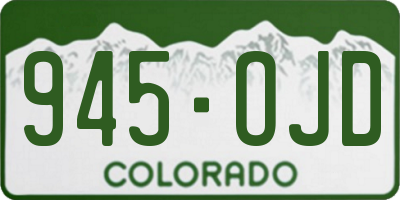 CO license plate 945OJD