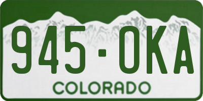 CO license plate 945OKA