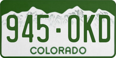 CO license plate 945OKD