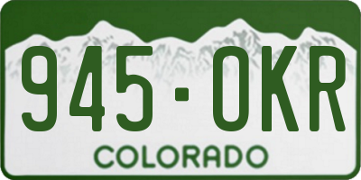 CO license plate 945OKR