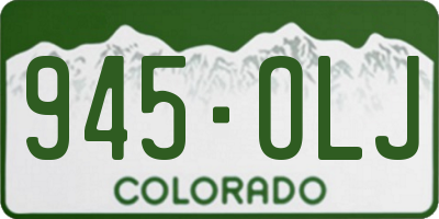 CO license plate 945OLJ