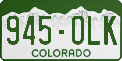 CO license plate 945OLK