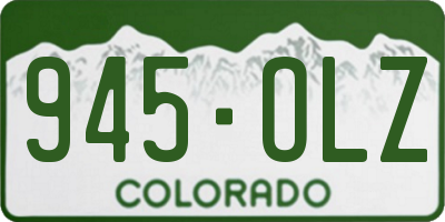 CO license plate 945OLZ