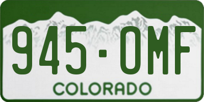CO license plate 945OMF