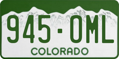 CO license plate 945OML
