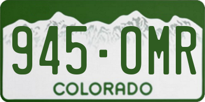 CO license plate 945OMR