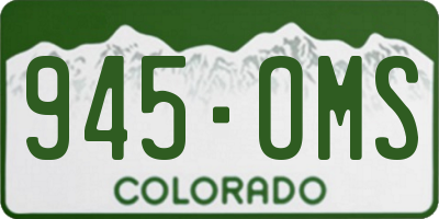 CO license plate 945OMS