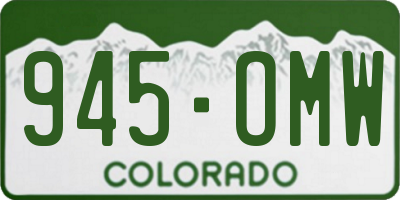 CO license plate 945OMW