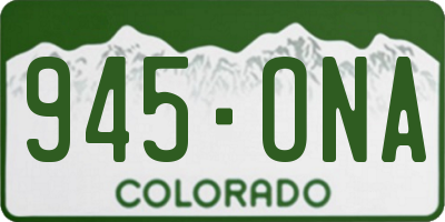 CO license plate 945ONA