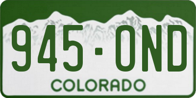 CO license plate 945OND