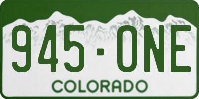 CO license plate 945ONE