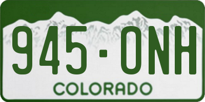 CO license plate 945ONH