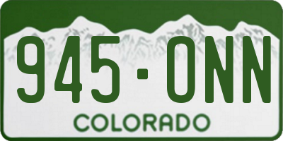 CO license plate 945ONN