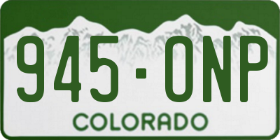 CO license plate 945ONP