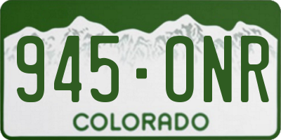 CO license plate 945ONR