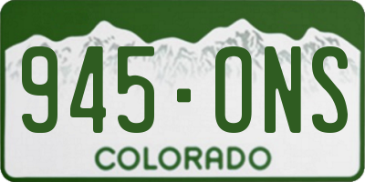 CO license plate 945ONS