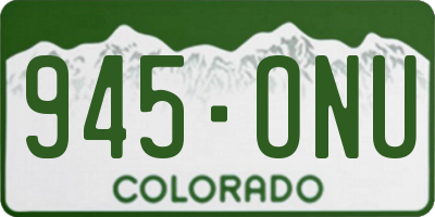 CO license plate 945ONU