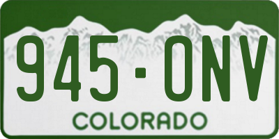 CO license plate 945ONV