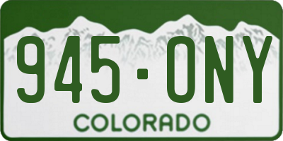 CO license plate 945ONY