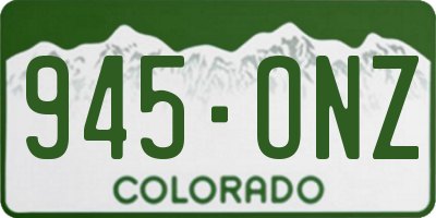CO license plate 945ONZ