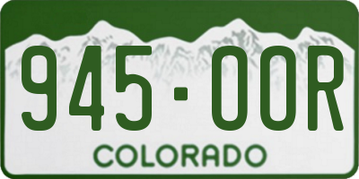 CO license plate 945OOR