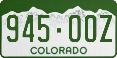 CO license plate 945OOZ