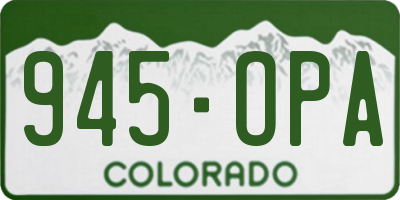 CO license plate 945OPA