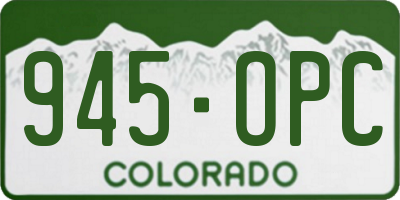 CO license plate 945OPC