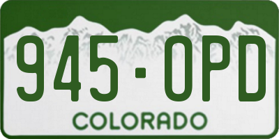 CO license plate 945OPD