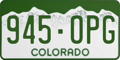 CO license plate 945OPG