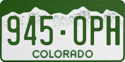 CO license plate 945OPH