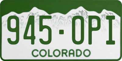 CO license plate 945OPI