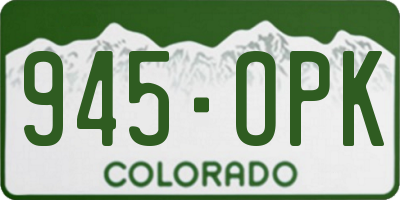 CO license plate 945OPK