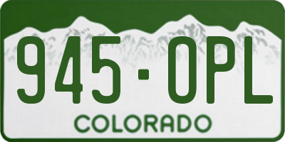 CO license plate 945OPL