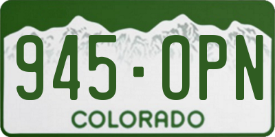 CO license plate 945OPN