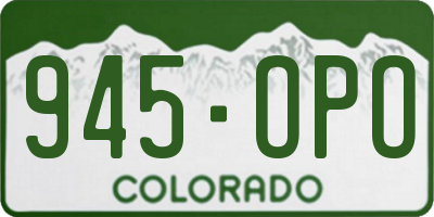 CO license plate 945OPO