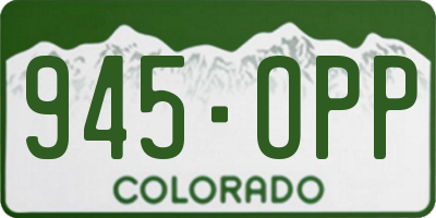 CO license plate 945OPP