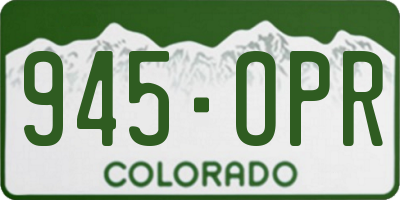 CO license plate 945OPR