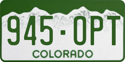 CO license plate 945OPT