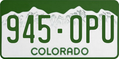 CO license plate 945OPU