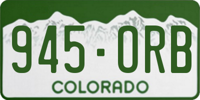 CO license plate 945ORB