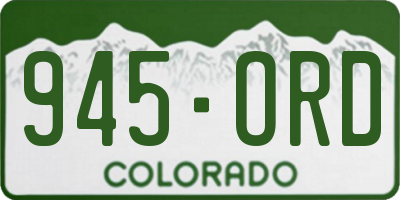 CO license plate 945ORD