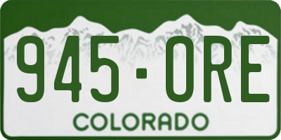 CO license plate 945ORE